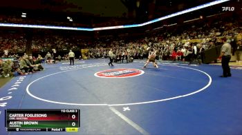 113 Class 3 lbs 1st Place Match - Carter Foglesong, Carl Junction vs Austin Brown, Hannibal