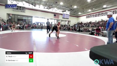 100 lbs Rr Rnd 1 - Aiden Peck, Wolfpak Wrestling vs Brayden Barbree, Piedmont