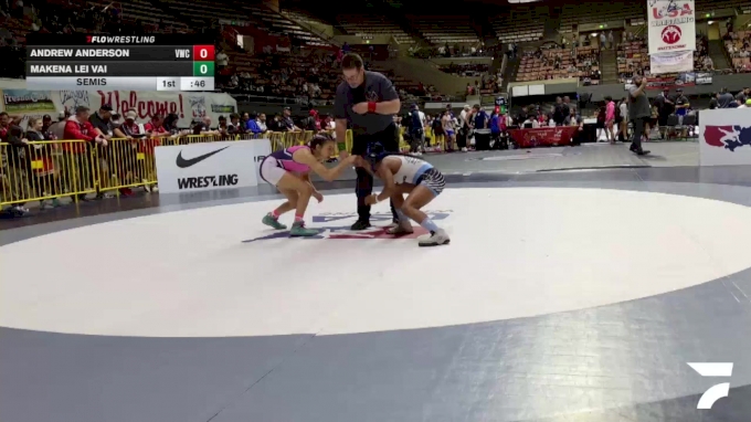Schoolgirls - 100 lbs Semis - Azyah Rice, Inland Elite Wrestling Club vs Layla Labau, Elk Grove Wrestling Academy
