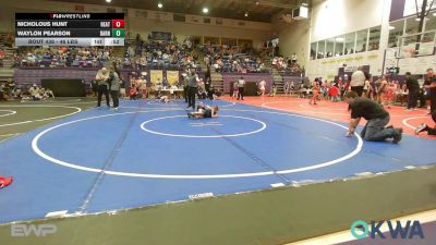 46 lbs Quarterfinal - Nicholous Hunt, Heat vs Waylon Pearson, Barnsdall Youth Wrestling