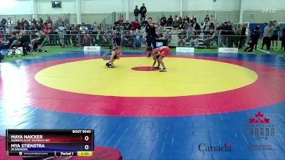 39kg Round 1 - Maya Naicker, Alberta Elite Women`s WC vs Mya Stienstra, Jr Badgers