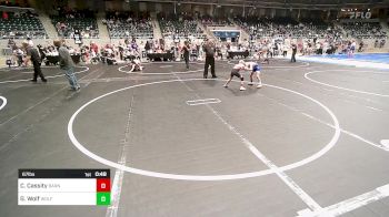 67 lbs Quarterfinal - Creek Cassity, Barnsdall Youth Wrestling vs Grayson Wolf, Wolfpak Wrestling