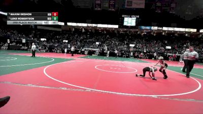 68 lbs 3rd Place Match - Luke Robertson, MED1 vs Maxim DeShon, NBHA