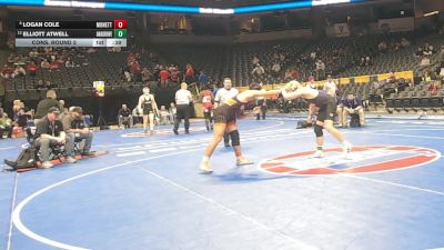 190 Class 2 lbs Cons. Round 2 - Elliott Atwell, Oak Grove vs Logan Cole, Monett