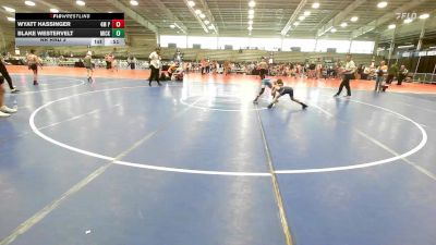 85 lbs Rr Rnd 3 - Wyatt Hassinger, 4M Power vs Blake Westervelt, Micky's Minions Blue