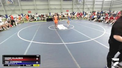 126 lbs Round 3 - Xavier Villalobos, Illinois vs Trey Gunderson, Minnesota Blue