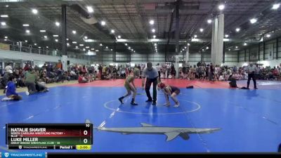 70 lbs Semis (4 Team) - NATALIE SHAVER, NORTH CAROLINA WRESTLING FACTORY - BLUE vs Luke Miller, GREAT BRIDGE WRESTLING CLUB