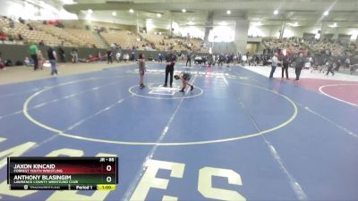 85 lbs Cons. Round 2 - Anthony Blasingim, Lawrence County Wrestling Club vs Jaxon Kincaid, Forrest Youth Wrestling