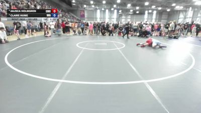 130 lbs Quarters - Jalisca Holmgren, Cheney Blackhawk Wrestling Club vs Claire Hume, Whatcom Wrestling Academy