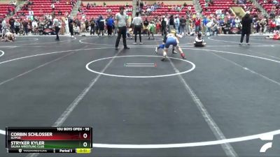 95 lbs Semifinal - Corbin Schlosser, SlyFox vs Stryker Kyler, Salina Wrestling Club