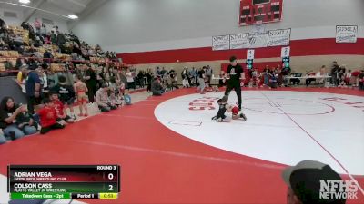 38-40 lbs Round 3 - Adrian Vega, Eaton Reds Wrestling Club vs Colson Cass, Platte Valley Jr Wrestling