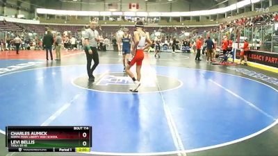 124 lbs Champ. Round 2 - Levi Bellis, Tioga Sr HS vs Charles Aumick, North Penn Liberty High School