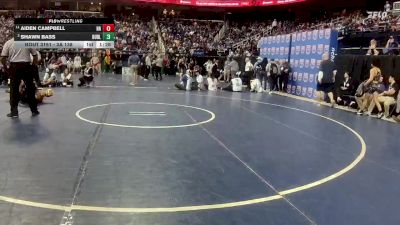 3A 138 lbs Quarterfinal - Shawn Bass, Dudley vs Aiden Campbell, Havelock High School