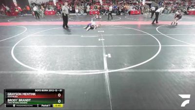 81 lbs Quarterfinal - Brody Brandt, Two Rivers Raiders vs Grayson Mentink, Oostburg