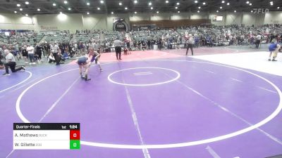 95 lbs Quarterfinal - Aiden Mathews, Buckaroo WC vs Waycen Gillette, 208 Spartans