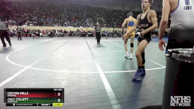 3A-120 lbs Quarterfinal - Colton Mills, Newkirk vs Colt Collett, Checotah