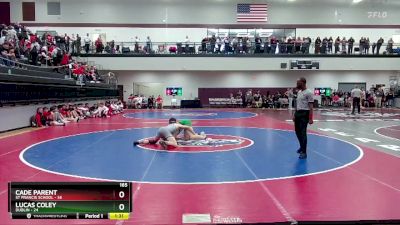 165 lbs 2nd Wrestleback (16 Team) - Cade Parent, St Francis School vs Lucas Coley, Dublin