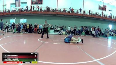 120 lbs Champ. Round 2 - Jacoby Moore, Hobart Wrestling Club vs Jezra Graber, M3 Wrestling Academy