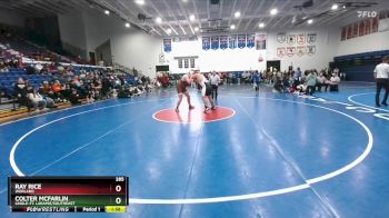 285 lbs Quarterfinal - Colter McFarlin, Lingle-Ft. Laramie/Southeast vs Ray Rice, Worland