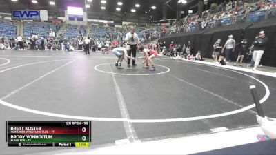 96 lbs Cons. Semi - Brody VonHoltum, Black Fox vs Brett Koster, Hoxie Kids Wrestling Club