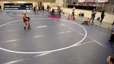 10U GIRLS - 80 lbs Cons. Semis - Aubrey Cochenour, Forest Lake Wrestling Club vs Raelynn Schmidt, Minnesota