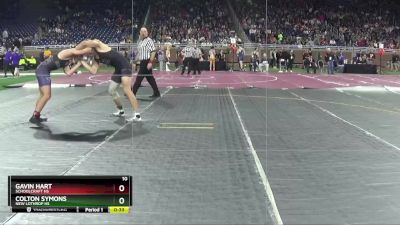 D4-175 lbs Cons. Round 2 - Gavin Hart, Schoolcraft HS vs Colton Symons, New Lothrop HS