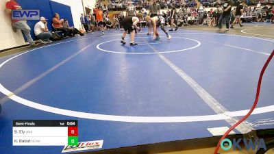 83-90 lbs Semifinal - Bo Ely, Warner Eagles Youth Wrestling vs Kolt Babot, Newkirk Takedown Club