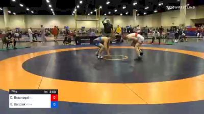 74 kg Semifinal - Danny Braunagel, Illinois Regional Training Center/Illini WC vs Evan Barczak, Pennsylvania RTC