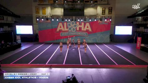 Cheer Idol Athletics - Vogue [2026 L2.1 Senior - PREP Day 1] 2026 Aloha Baltimore Showdown