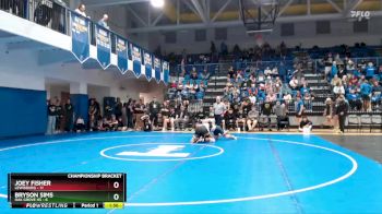 150 lbs Quarterfinals (8 Team) - Bryson Sims, Oak Grove HS vs Joey Fisher, Lewisburg