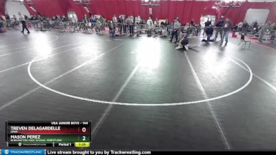 144 lbs Semifinal - Mason Perez, Burlington High School Wrestling vs Treven Delagardelle, Iowa
