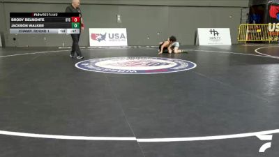 Novice Boys - 108 lbs Champ. Round 1 - Brody Belmonte, Origin Training Center vs Jackson Walker