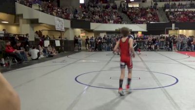 74 lbs Champ. Round 1 - Jace McWilliams, Miles City Wrestling Club vs Hazen Foss, Sidney Wrestling Club