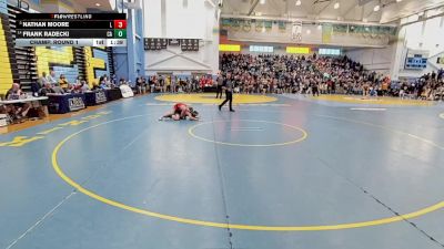 113 lbs Champ. Round 1 - Nathan Moore, Laurel H S vs Frank Radecki, Caravel Academy