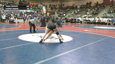 5A 170 lbs Quarterfinal - Emma Gregory, Sheridan vs Audrey Simons, Greenbrier