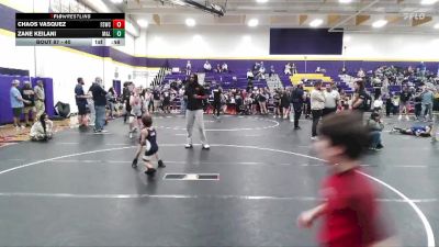 40 lbs Round 3 - Chaos Vasquez, Fort Stewart Wrestling Club vs Zane Keilani, Mighty Warriors Wrestling Acad