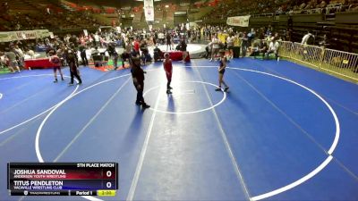 87 lbs 5th Place Match - Joshua Sandoval, Anderson Youth Wrestling vs Titus Pendleton, Vacaville Wrestling Club