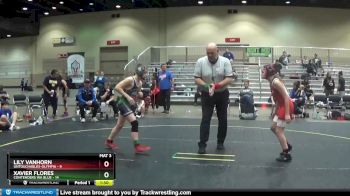 96 lbs Round 5 (6 Team) - Xavier Flores, Contenders WA Blue vs Lily Vanhorn, Untouchables-Olympia