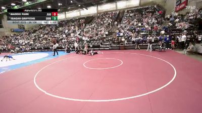 3A 106 lbs Cons. Round 3 - Teagan Griffiths, Canyon View vs Maddix Park, Juab