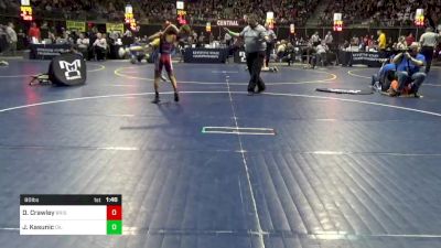 80 lbs Round Of 16 - Donald Crawley, Bristol Township vs Jackson Kasunic, Oil City