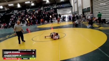 106 lbs Cons. Round 1 - Connor Edwards, Hi-line vs Madison Burkes Jr, MAC Wrestling Club