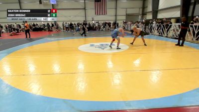 145 lbs Consi Of 16 #1 - Daxton Bonner, UT vs Josh Brezac, NC