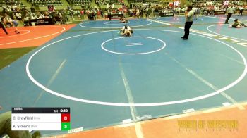 95 lbs Consi Of 16 #2 - Caden Brayfield, Greater Heights Wrestling vs Kyler Simons, Moen Wrestling Academy