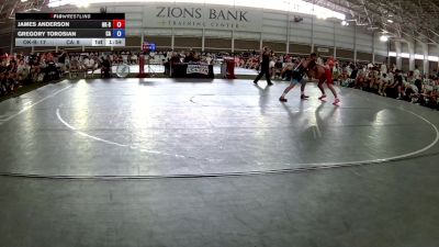 150 lbs James Anderson, Oklahoma Outlaws Blue vs Gregory Torosian, California