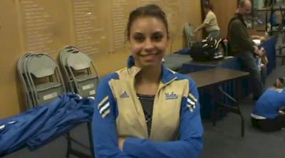 Mattie Larson after competing all around in her NCAA debut at UCLA