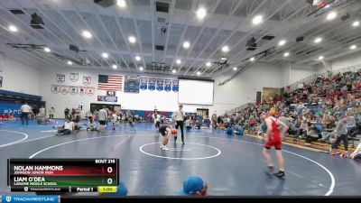 110 lbs Cons. Round 2 - Nolan Hammons, Johnson Junior High vs Liam O`Dea, Laramie Middle School