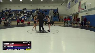 117 lbs Champ. Round 1 - Taylor Casey, Arizona State Club vs Mia Shepard, University Nevada Las Vegas