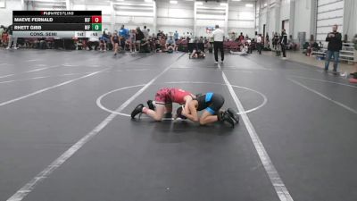 64-68 lbs Cons. Semi - Maeve Fernald, Smitty`s Barn vs Rhett Gibb, Primus Wrestling Club