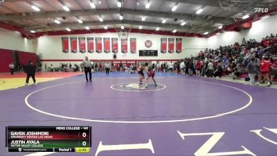 141 lbs Cons. Round 1 - Gaven Joshimori, University Nevada Las Vegas vs Justin Ayala, Victor Valley College