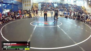 132 lbs Champ Round 1 (16 Team) - Brandon Higgins, The Outsiders vs Cody Holt, Bandits WC